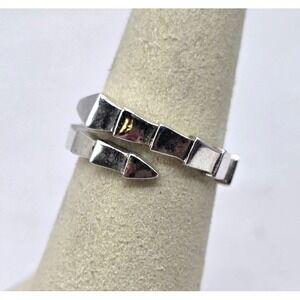 Snake Style Ring Size 7.5 Sterling Silver Serpentine Viper Geometric Adjustable